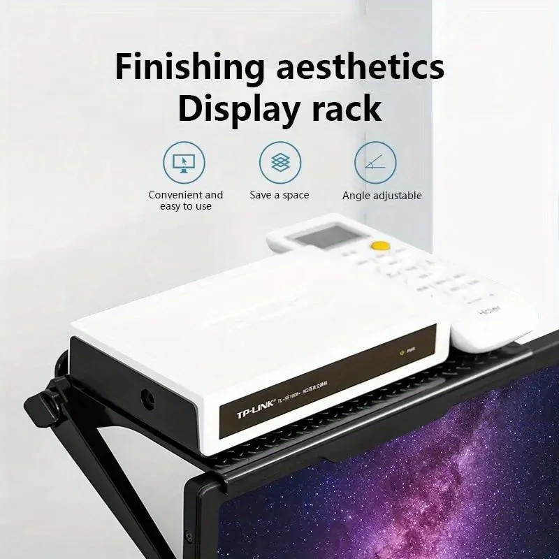 

1Pc Punch-Free Computer Monitor Rack Plastic TV Set-Top Box Screen Bracket Router Storage Rack