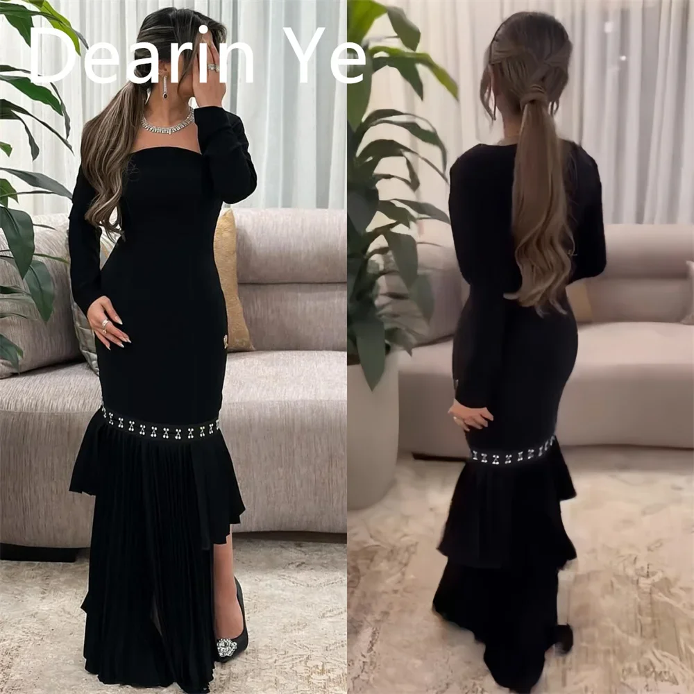 

Customized Saudi Arabia Prom Dress Dearin Square Collar Mermaid Floor Length Skirts Bespoke Occasion Dresses Formal Evening Gown