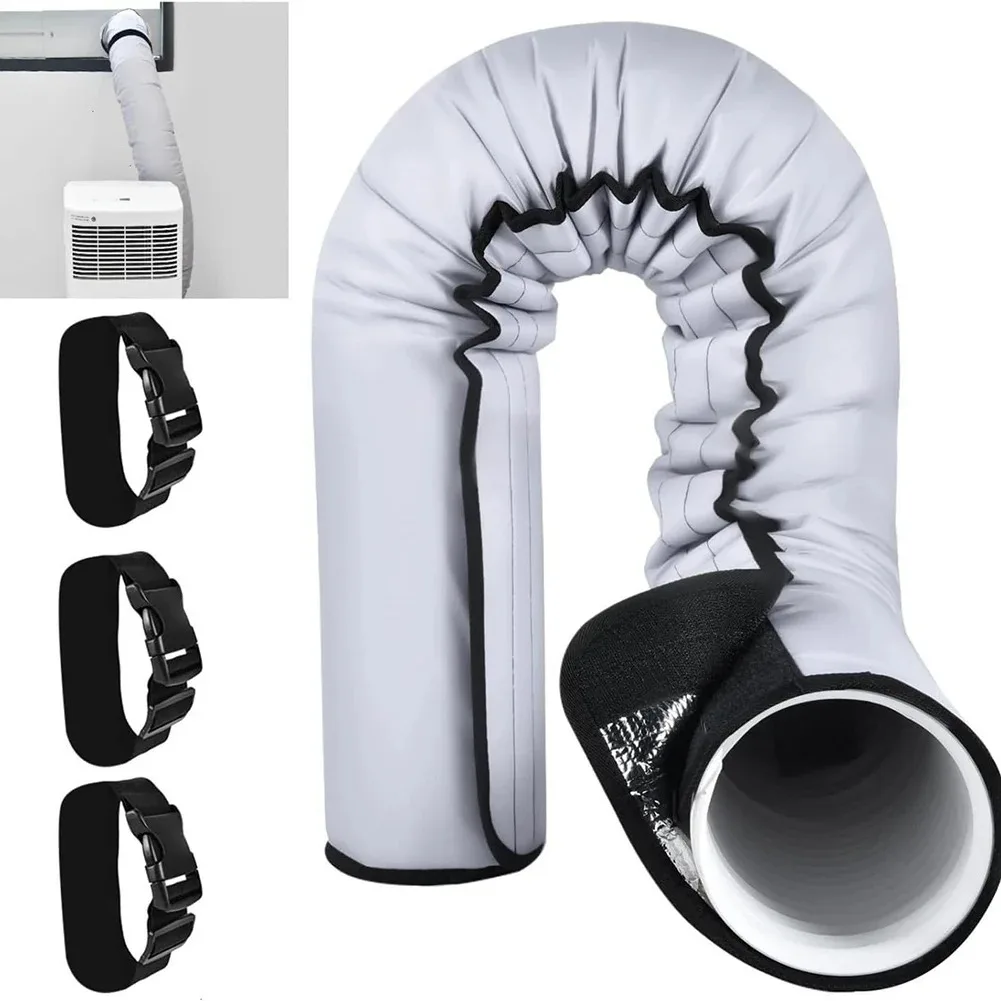 Indoor Cooling 21 Inches in Width AC Hose Insulating Sleeve Adjustable Hose Cover with Straps Portable AC Cover 2026
