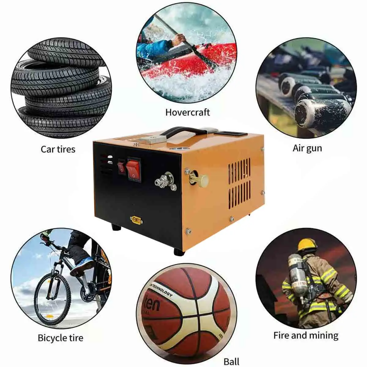 4500Psi 300Bar ปั๊มแรงดันสูงหม้อแปลง DC12V คอมเพรสเซอร์ PCP/AC 110V 30MPa เครื่องเติมลมปืนไรเฟิลนิวเมติก