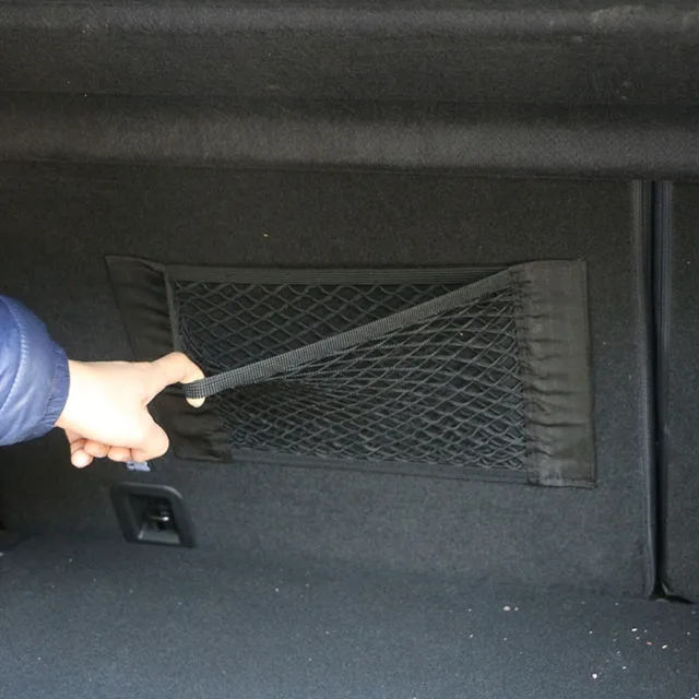 Torba do przechowywania na tylnym siedzeniu samochodu Siatka do bagażnika Automatyczny organizer Dwupokładowa elastyczna siatka Magiczna naklejka Kieszonka Torba do bagażnika samochodowego Organizer