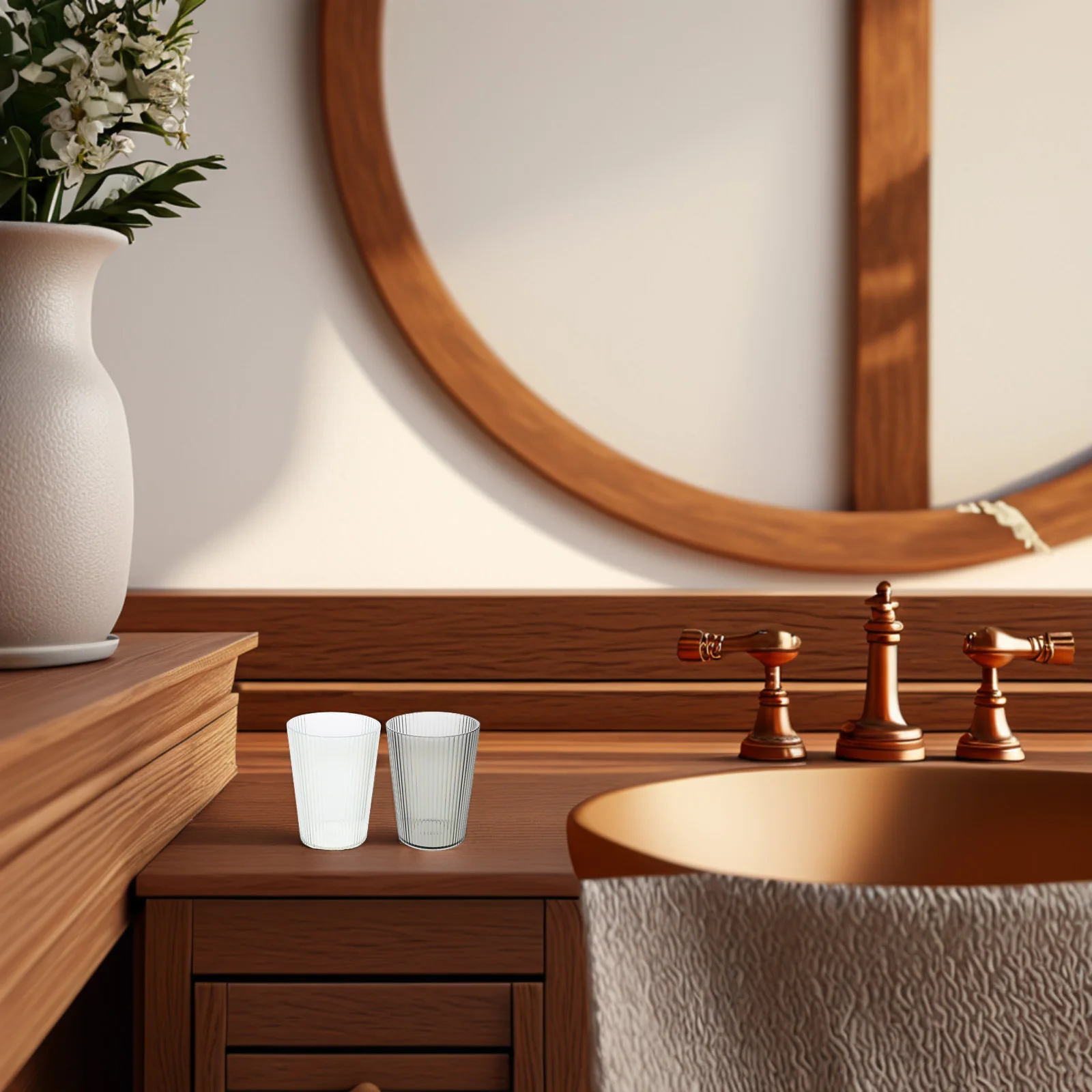 

Alipis 2pcs Simple Toothbrush Holder Cups Unbreakable Plastic Travel Mug for Couples Coffee Tea Brushes Storage