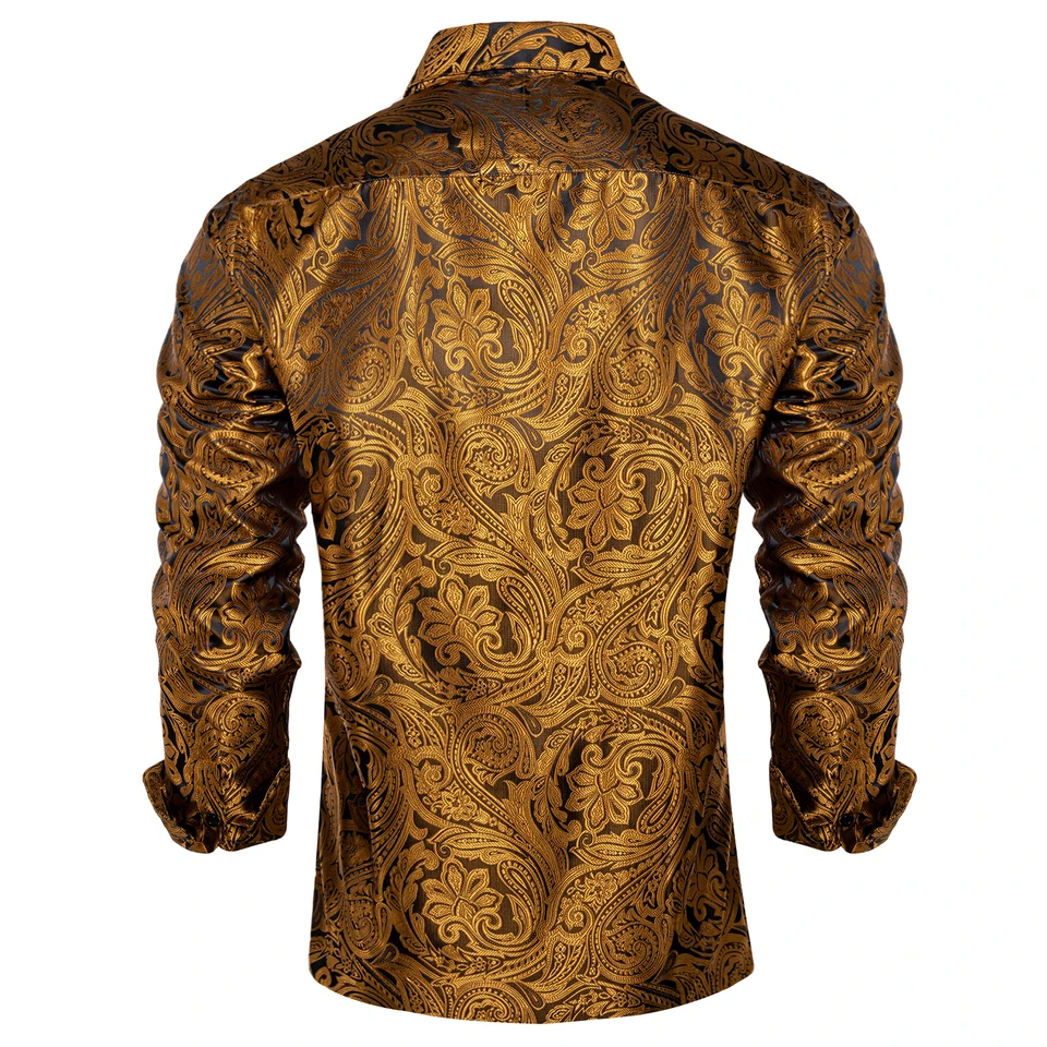 men black and gold dress shirt Men's Premium Stretch Dress Shirt