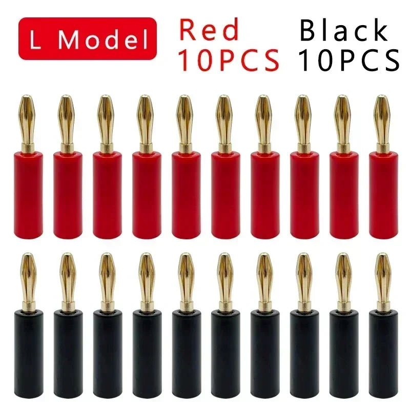 10/20 Stuks Banaan Connector Plug Jack Vergulde Muzikaal Geluid Audio Speaker 4Mm Banaan Pluggen Voor Audio Video Luidspreker Terminal