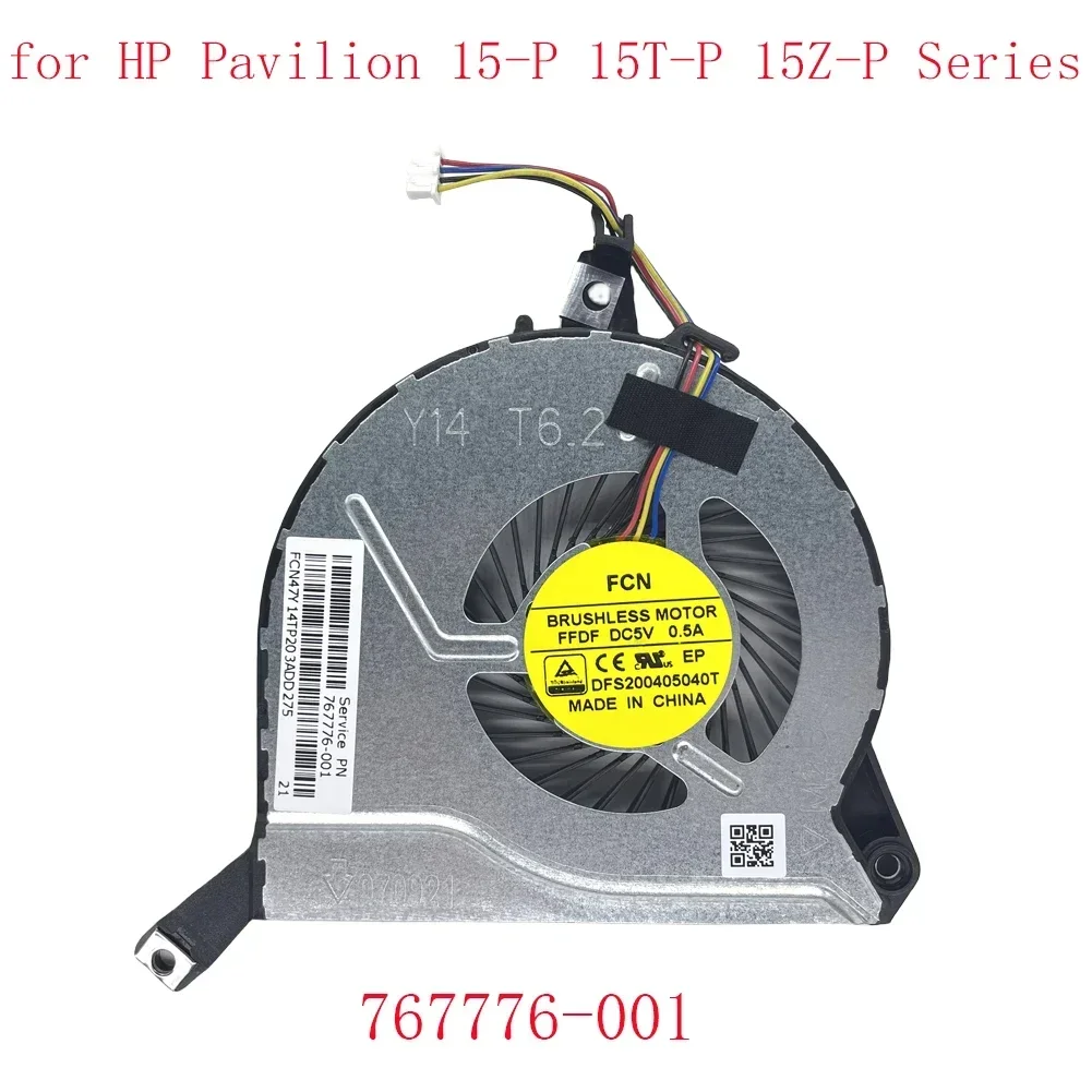 Ventilador de refrigeración de CPU de repuesto para HP Pavilion 15-P 15T-P 15Z-P 15-P000 Series TPN-Q140 767776 -001