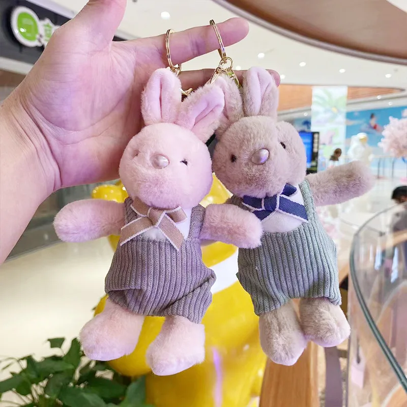 new Cute strap pant rabbit plush cool keychain pretty pendant darling soft doll trend Exquisitel fashione decorate birthday gift