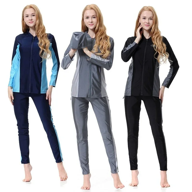 

Modest Beachwear Bathing Suit Women Bikini Muslim Swumwear Islamic Clothing Female Spott Conservative Muslims Fashion Burkini