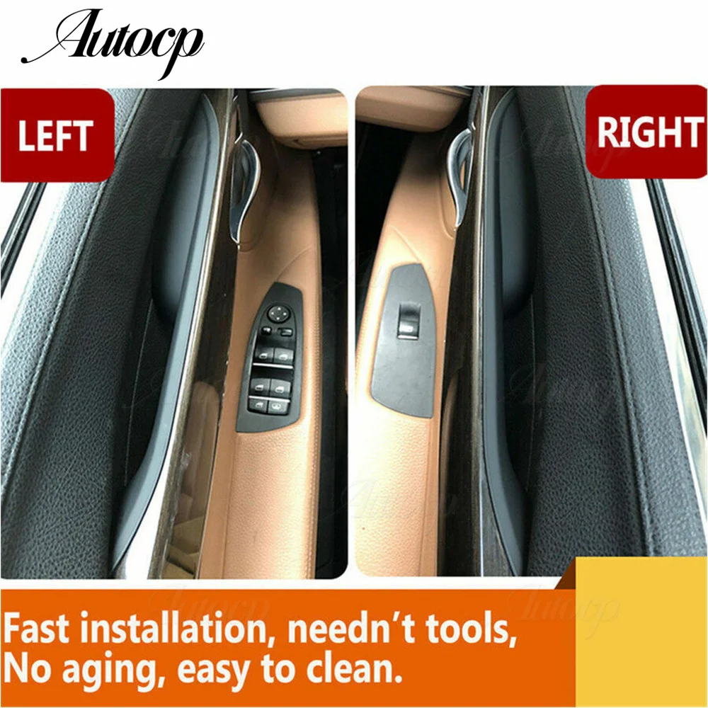 Apto para 2008 2015 bmw 7 portas interior alça puxar transportadora capa preta 51419115501 &02 51429151211 &12 4 unidades