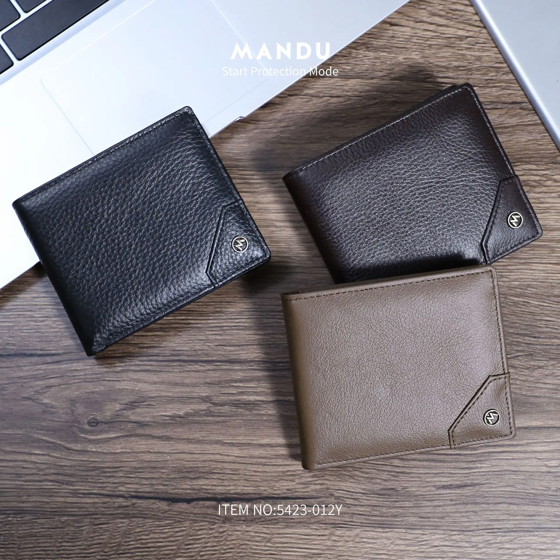 محفظة رجالية، حامل نقود من الجلد الطبيعي مضاد للسرقة، سعة كبيرة ومتعددة الفتحات لتخزين بطاقة SIM الفضفاضة، محفظة عمل