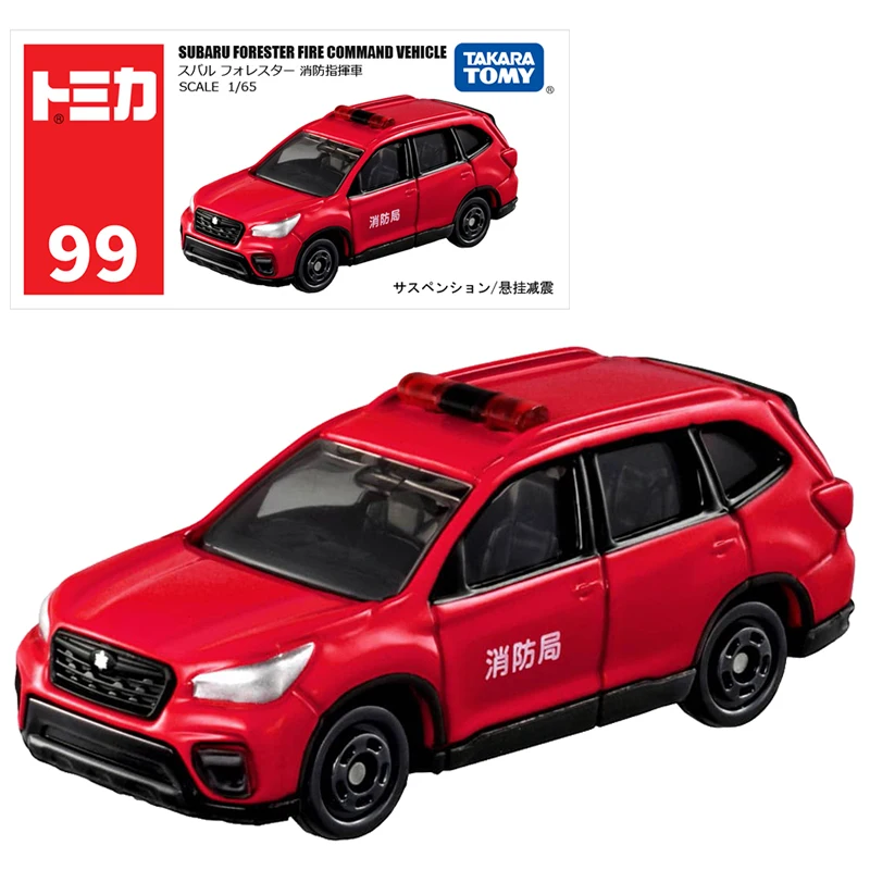 Takara Tomy Tomica No.99 Subaru Forester Fire Command Vehicle Cars 1/64 Diecast Alloy Model Cars Kids Toys Boys