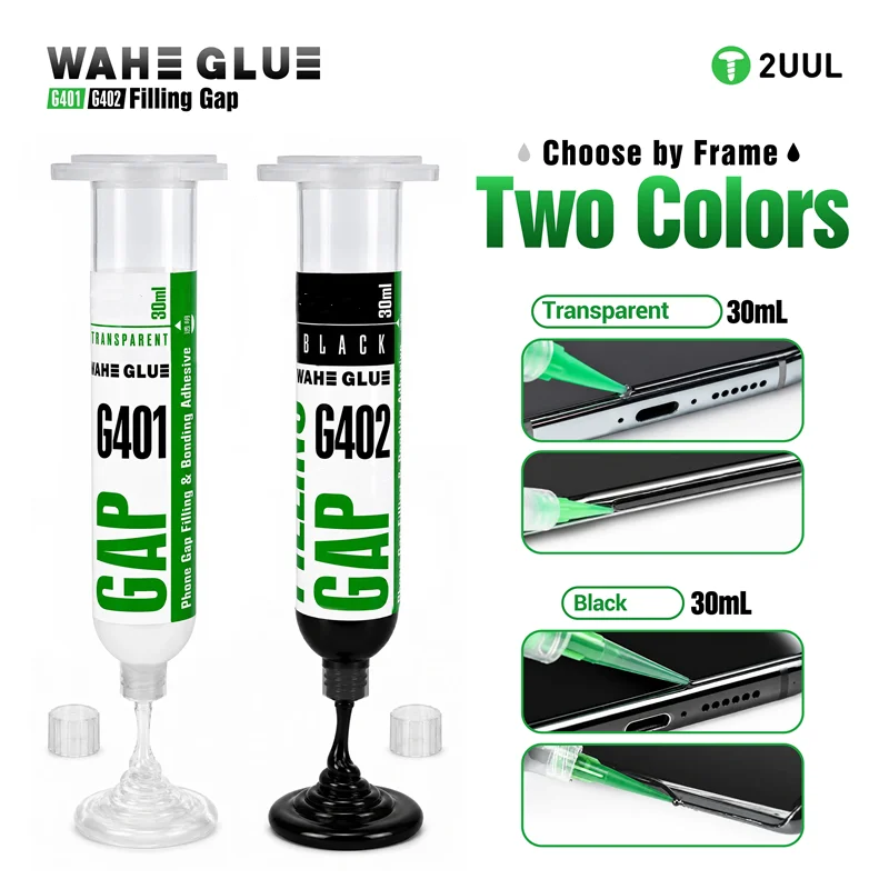 2UUL WAHE G401 G402 30mL Filling Gap Glue Bonding Adhesive Fast Curing Buffer Glue for Mobile Phone Screen Frame Repair Tools