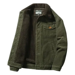 Men Clothing 2023 Winter New Corduroy Men's Cotton-padded Coat Lapel Jacket Casual Cotton-padded Jacket Fur Collar Warm Coat Men