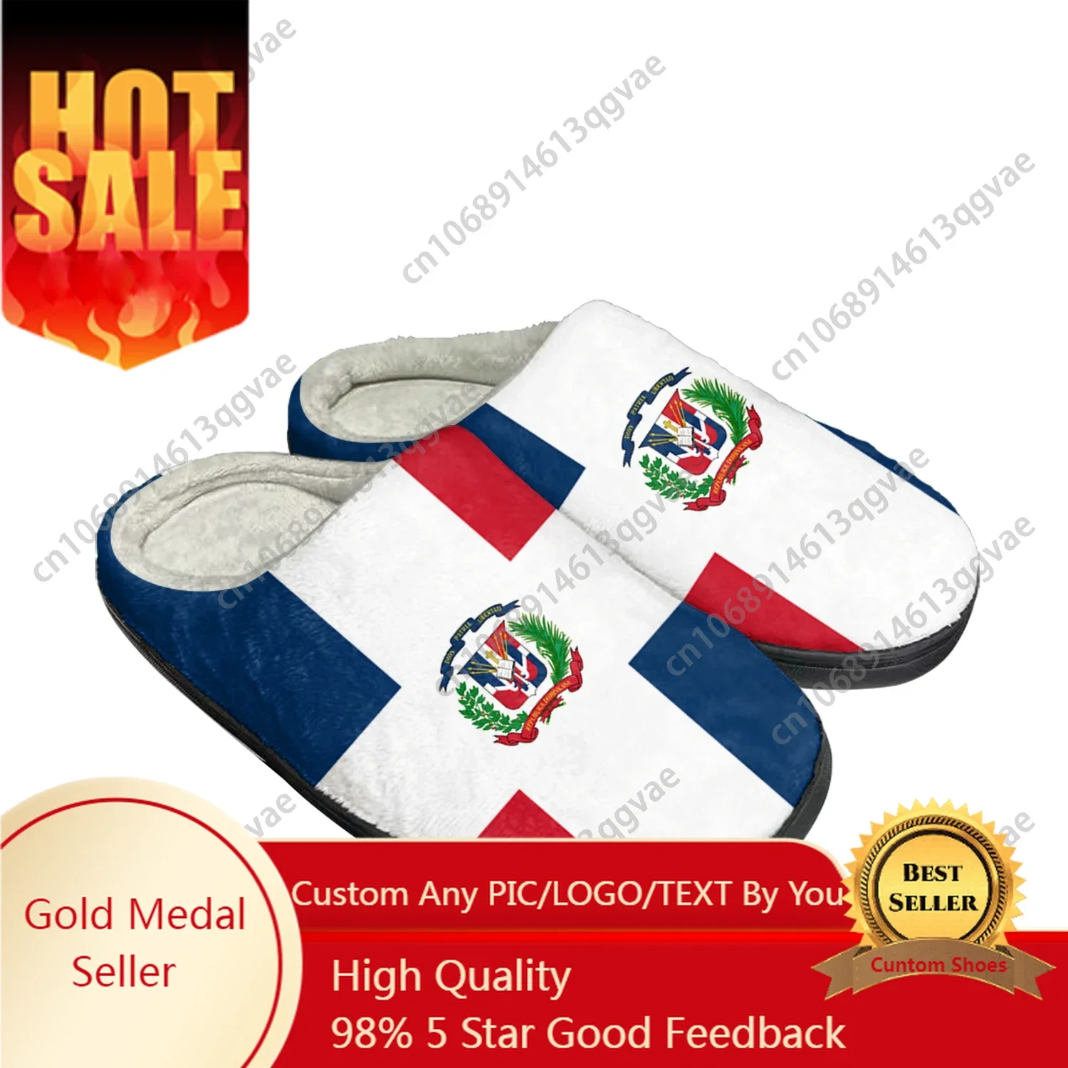 

Dominican Republic Flag Home Cotton Custom Slippers Mens Womens Sandals Plush Bedroom Casual Keep Warm Shoes Thermal Slipper