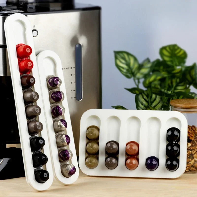 Acrylic Capsule Coffee Shelf Wall-Mounted Stylish Display Stand Stable Load-Bearing Organizer for Coffee Enthusiasts