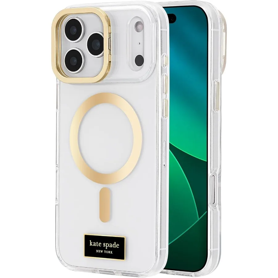 

Чехол Spade New York для iPhone 17 Pro Max со встроенной подставкой для камеры для улучшенных углов обзора, совместимый с MagSafe