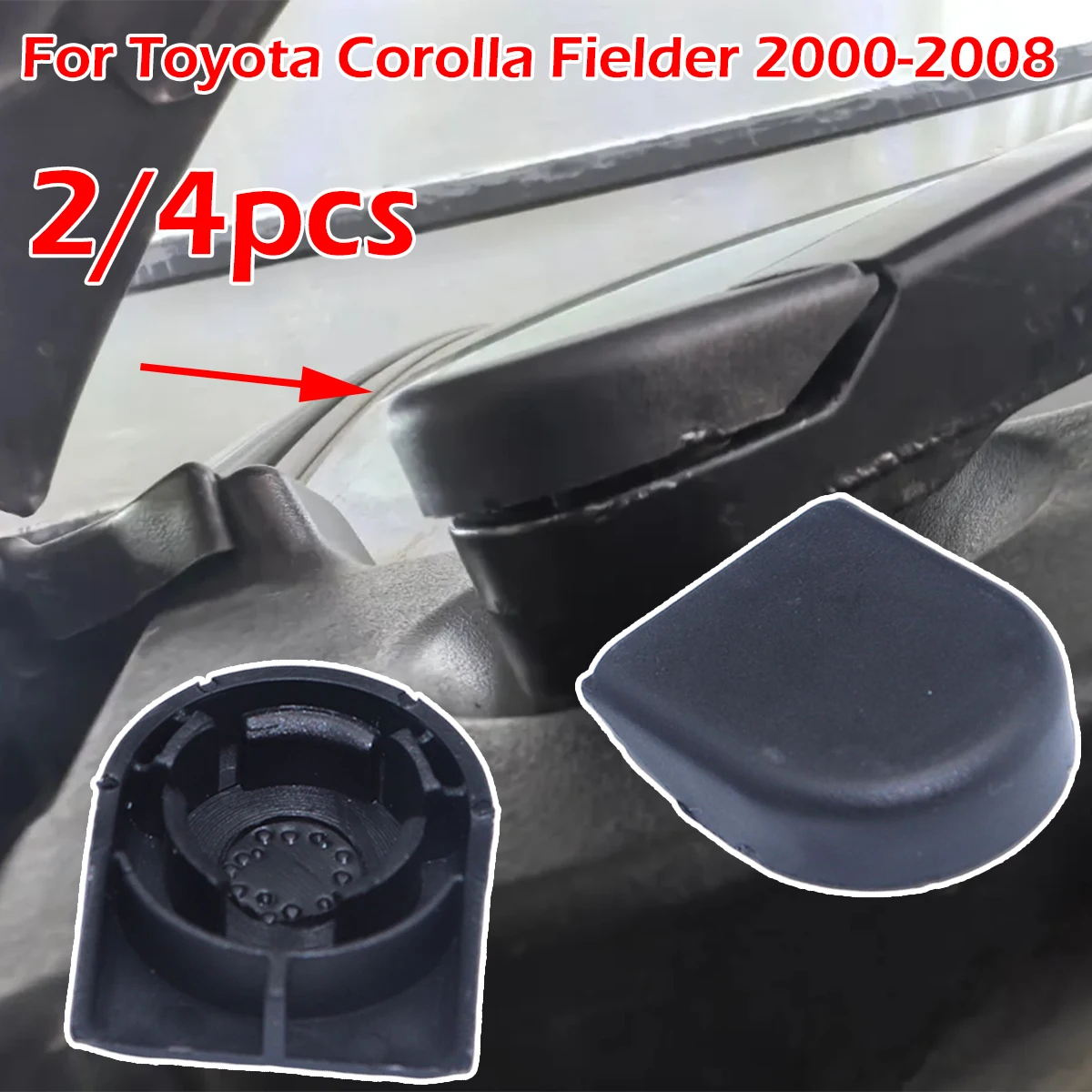 

2/4PC Car Front Windscreen Wiper Arm Nut Cap Bolt Cover For Toyota Corolla Fielder Windshield Window Blade 2000 2001 2003-2008