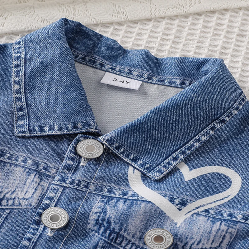 Girls Denim Style Three-Piece Set 4