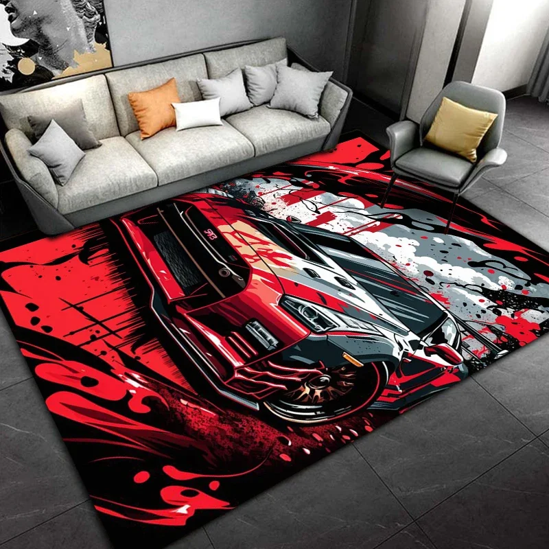 Racing Car Pattern Artwork Rug Bedroom Living Room Cool F1 Carpet for Kitchen Floor Mats Home Decor Non-Slip Floor Pad Rugs Gift