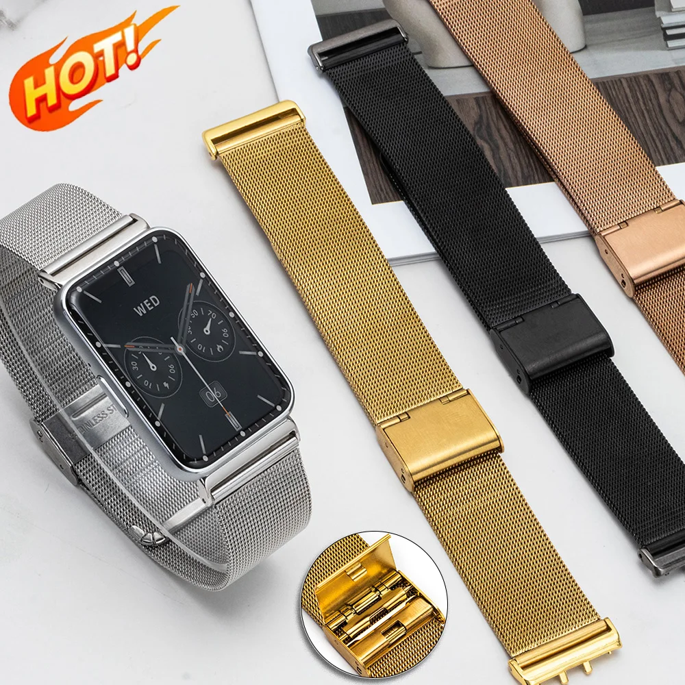 Edelstahl-Armband für Samsung Galaxy Fit3 Smartwatch Luxuriöses Metall-Mesh-Band für Galaxy Fit3 Ersatz-Armband Zubehör