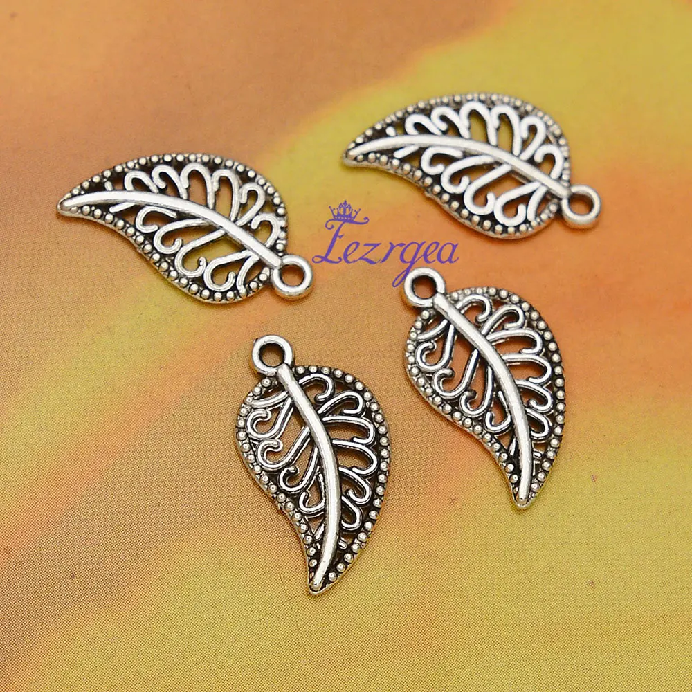 50pcs/lots Monstera Leaf Charms Leaves Plants Connector Pendants For Diy Jewelry Making Supplies Accessories Wholesale Bulk Item