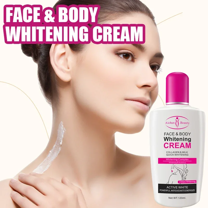 Body Lotion Whitening Moisturizing Dark Skin Bleaching Collagen Milk Face Body Cream Skin Care Body Leg Arm Lightening Smooth