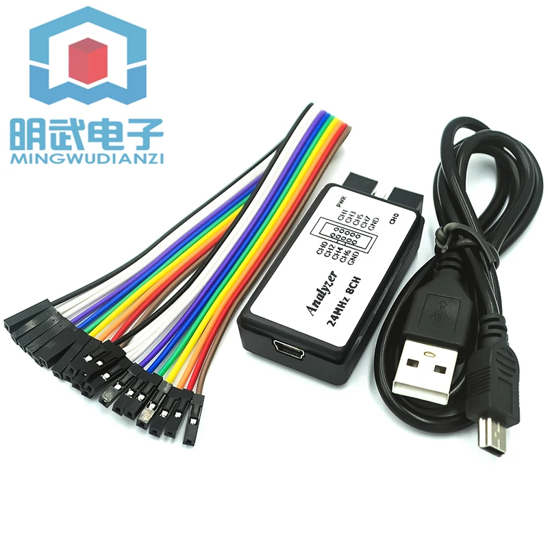 USB Logic Analyzer Microcontroller Suitable For FPGA Debugging Tool 24M Sampling 8 Channels