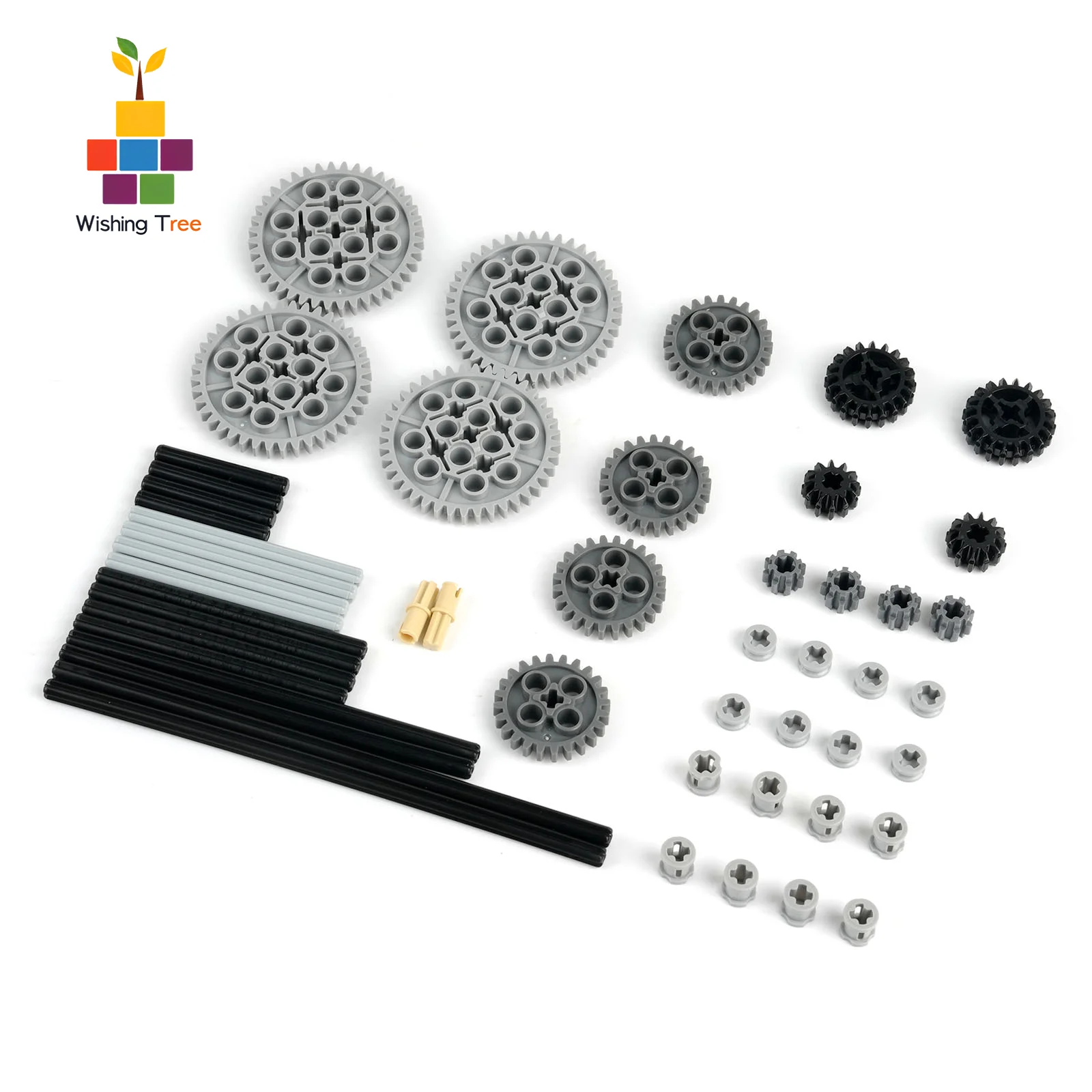 حزمة محور التروس التقنية MOC مع دبابيس متقاطعة بدون احتكاك متوافقة مع نماذج مكعبات البناء 10928 51416 3649 3648 #4