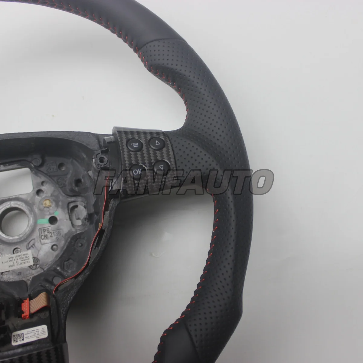 Volante de repuesto de fibra de carbono Real con cuero para VW Volkswagen Jetta Mk5 Golf 5 GTI R32 EOS Passat B6 Bora Caddy