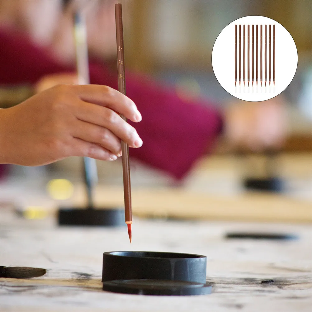 

10pcs Chinese Calligraphy Brush Pen For Writing Drawing Traditional Ink Painting Art Stationery Tool Kit Beginners Soft Bristle