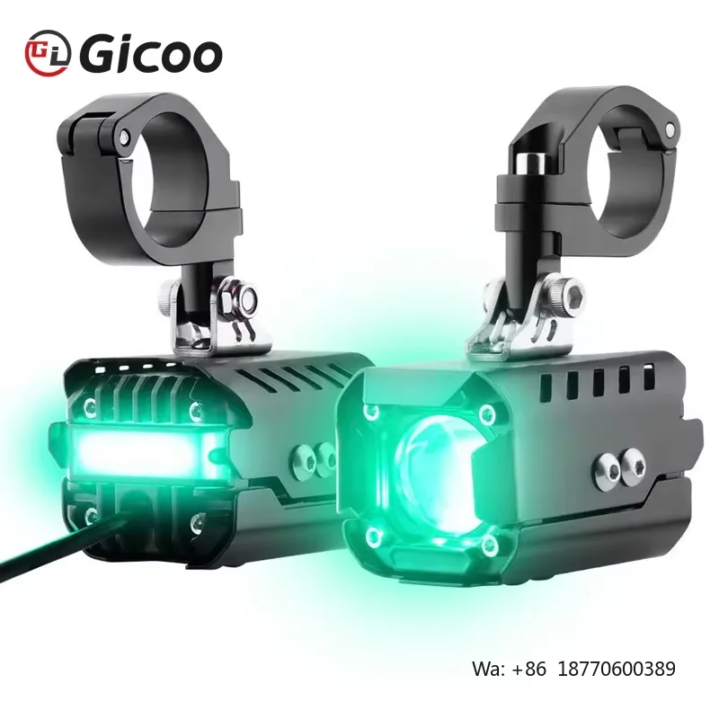 Gicoo New LED Motorcycle Headlight 12V 6000K 80W Universal Fitment Black Housing Demon Angel Eyes Upgrade Kit view 4