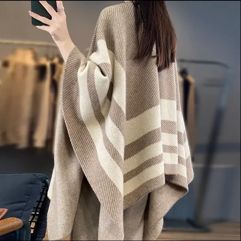 Tailor Sheep 2023 Autumn/Winter New 100% Pure Wool Shawl Women\'s Knitting Versatile Comfortable Long Merino Wool Shawl Hot Sale