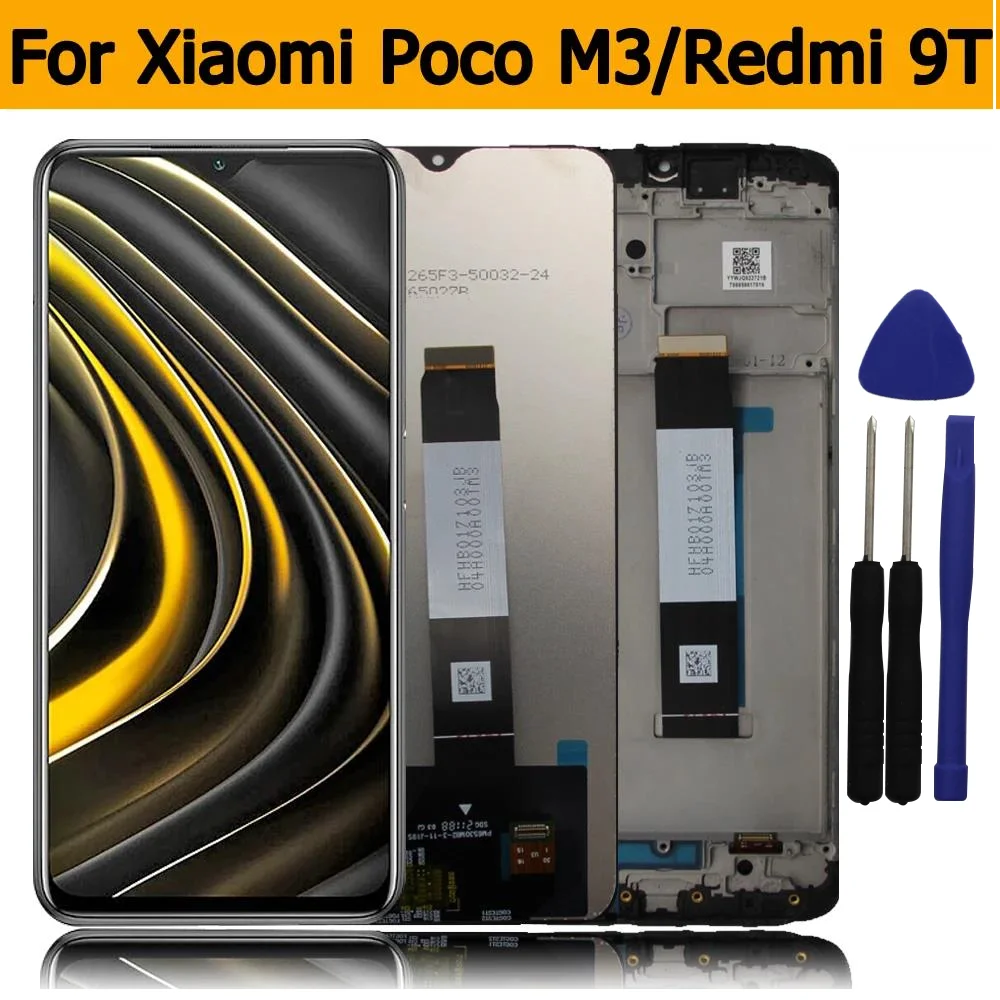 LCD para Xiaomi Poco M3 M2010J19CG pantalla táctil digitalizador para Redmi 9T pantalla con marco M2010J19SG piezas de repuesto