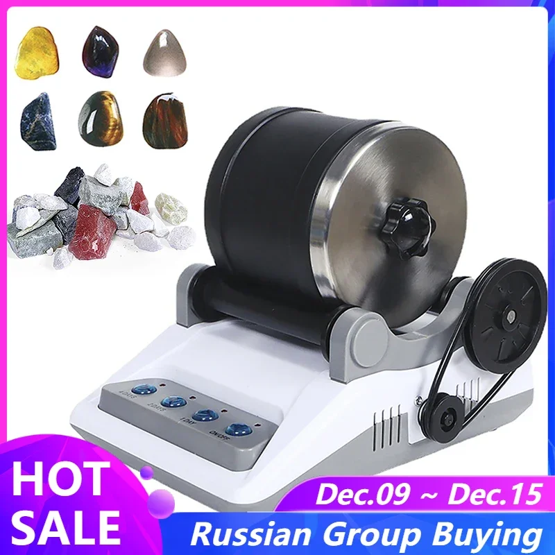 Rock Tumbler Kit DIY Electric Rock Tumbler Toy with Rough Gemstones Polishing Grits for Adult Kids Polishing Machine 220V 110V