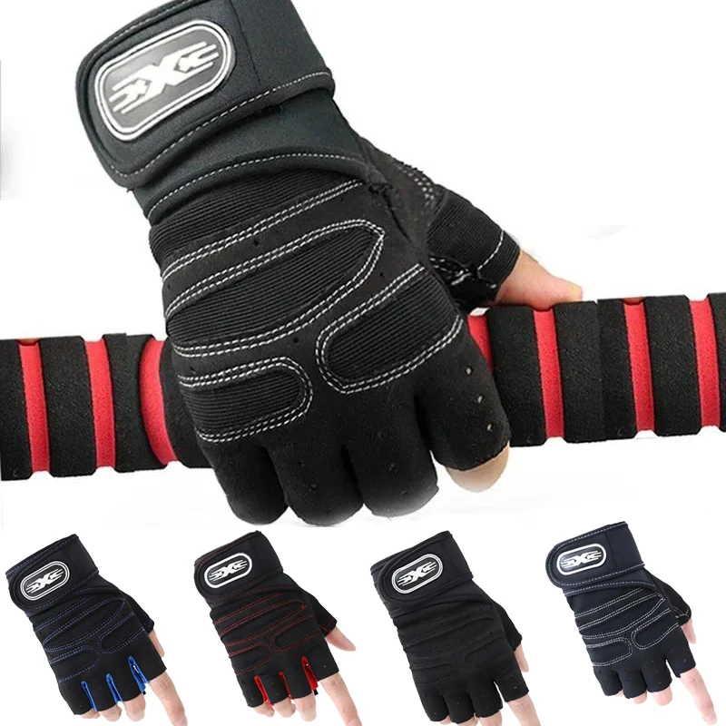 Halbfinger-Gewichtheberhandschuhe mit Handgelenkstütze, rutschfest, atmungsaktiv, Fitness-Workout-Handschuhe für Männer und Frauen, Gewichtheben, Klimmzugtraining