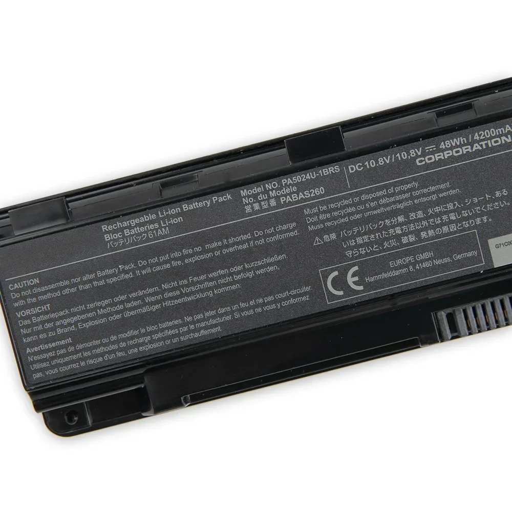 

Сменный аккумулятор PA5023U-1BRS для TOSHIBA M830 M805 M800 M850 M840 L850 PA5024U-1BRS 4200 мАч
