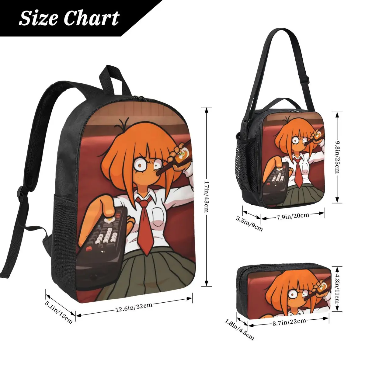 3Pcs Ongezellig Mymy Yana Backpack Set for Children Pencil Boxes Bookbag Sets with Lunch Box For School Students Knapsack