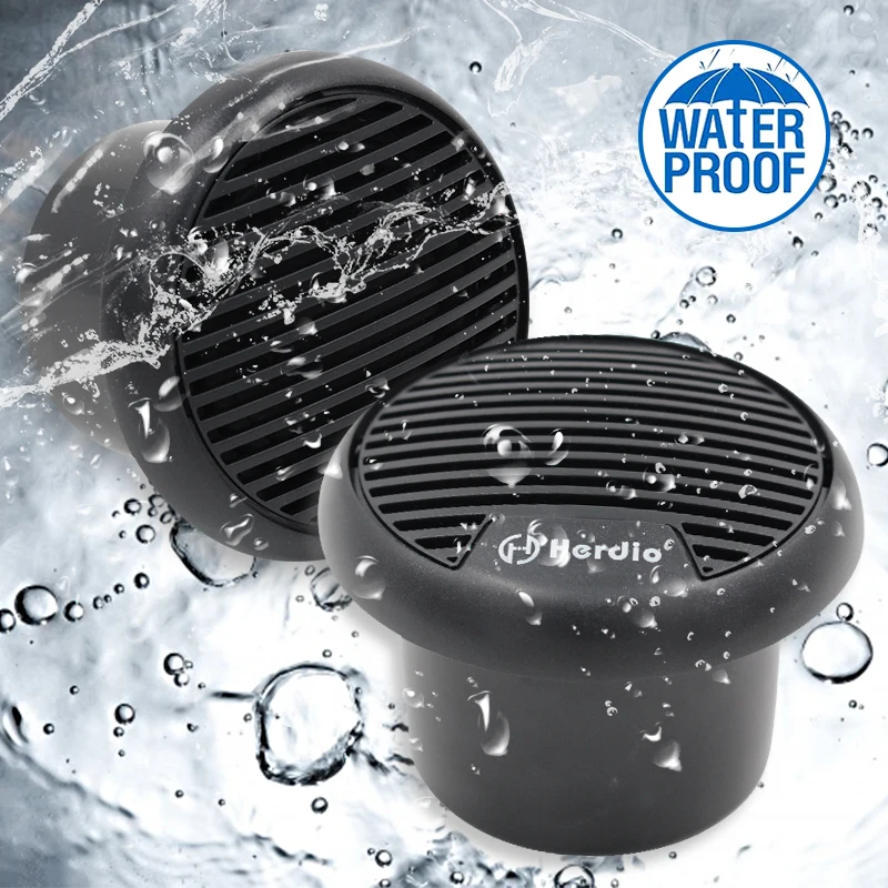 Herdio 3'' wasserdichte Marine-Lautsprecher, 2-Wege-Vollbereichs-Audio-Stereosystem, Motorrad-Lautsprecher mit MAX-Leistung, 140 W, für Boot, Auto – Detail 6