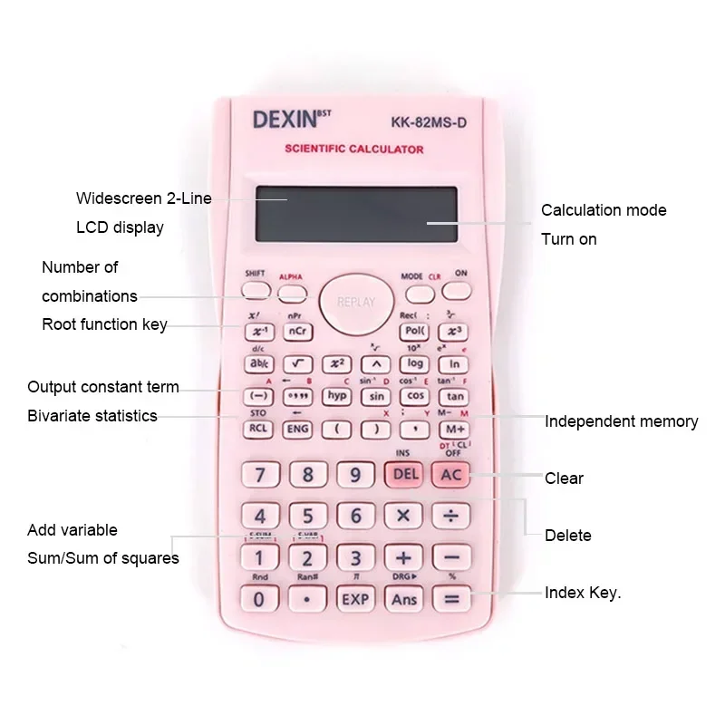 Calculatrice scientifique d\'ingénierie scolaire, outils de calcul papeterie pour étudiants, examen, calculatrice de documents créatifs