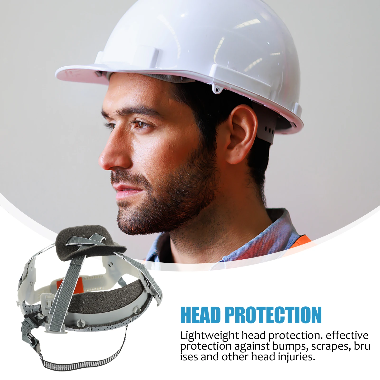 

2pcs Liner Fabric Plastic Mix Bump Protection Hard Hat Liners For Hardhat Accessories Construction
