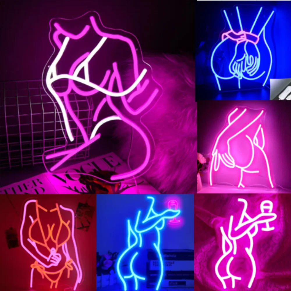 Sexy Lady Neon Sign - Pink LED Glow Wall Art for Bedroom, Bar, Shop, Lounge Decor - USB Powered Gift for Women, Fashion Lovers