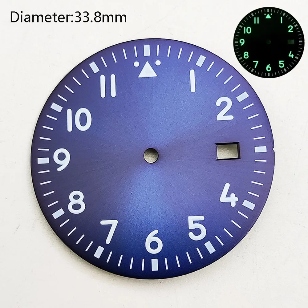 Quadrante NH35 da 33,8 mm quadrante pilota verde blu NH35 per il Giappone NH35 movimento meccanico automatico IW328201 watchmods possono personalizzare il logo