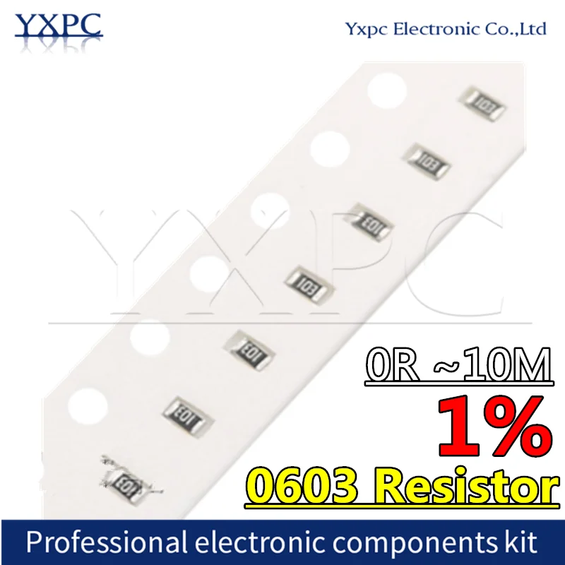 100pcs 0603 SMD Resistor 1% 0R ~10M 1/10W 0 1 10 100 150 220 330 ohm 1K 2.2K 3.3K 4.7K 10K 100K 0R 1R 10R 100R 220R 330R 470R 1M