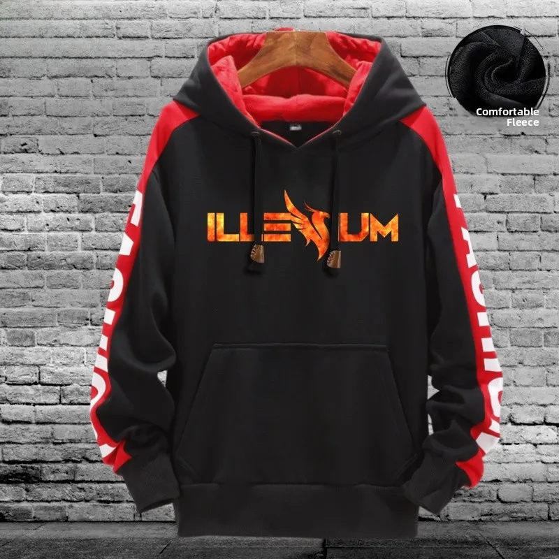 

Мужская толстовка с капюшоном на флисовой подкладке, в стиле пэчворк, с музыкальным принтом, прямого кроя, повседневная, из полиэстера, хлопка и спандекса