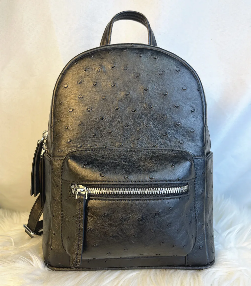 

New ostrich leather women's backpack real ostrich leather fashion women's bag travel backpack