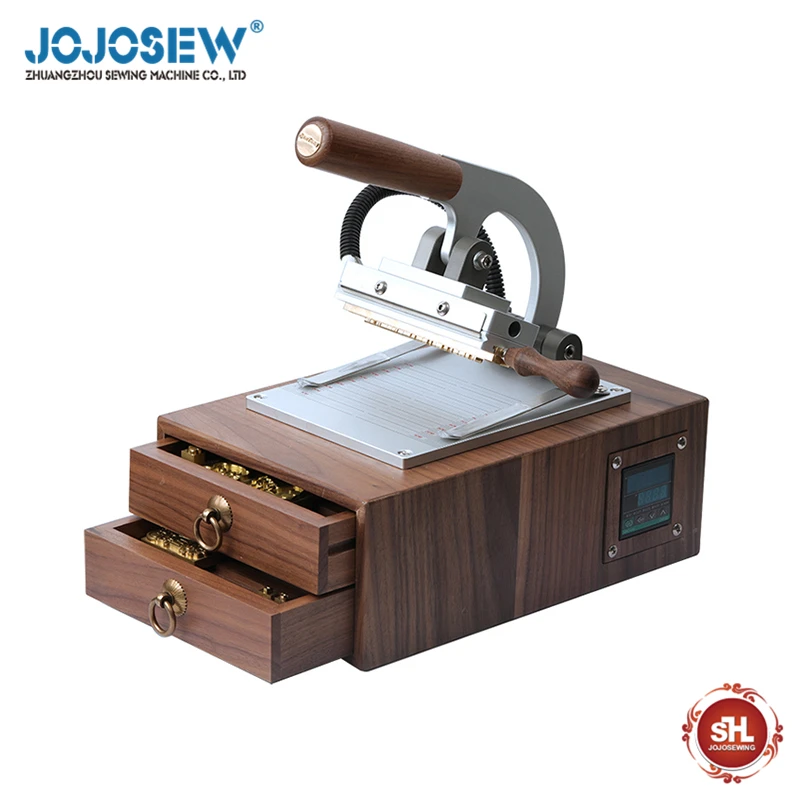 WT-90XT box type hot stamping machine handmade leather goods LOGO trademark walnut drawer type pressing machine