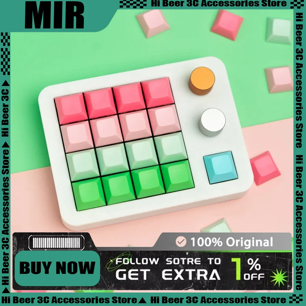 

Mir T17+2 Numeric Keypad T17 Wired Mini Custom Keypad Designers Macro Shortcut Keyboard RGB PBT Hot Swap Office Keyboards Gift