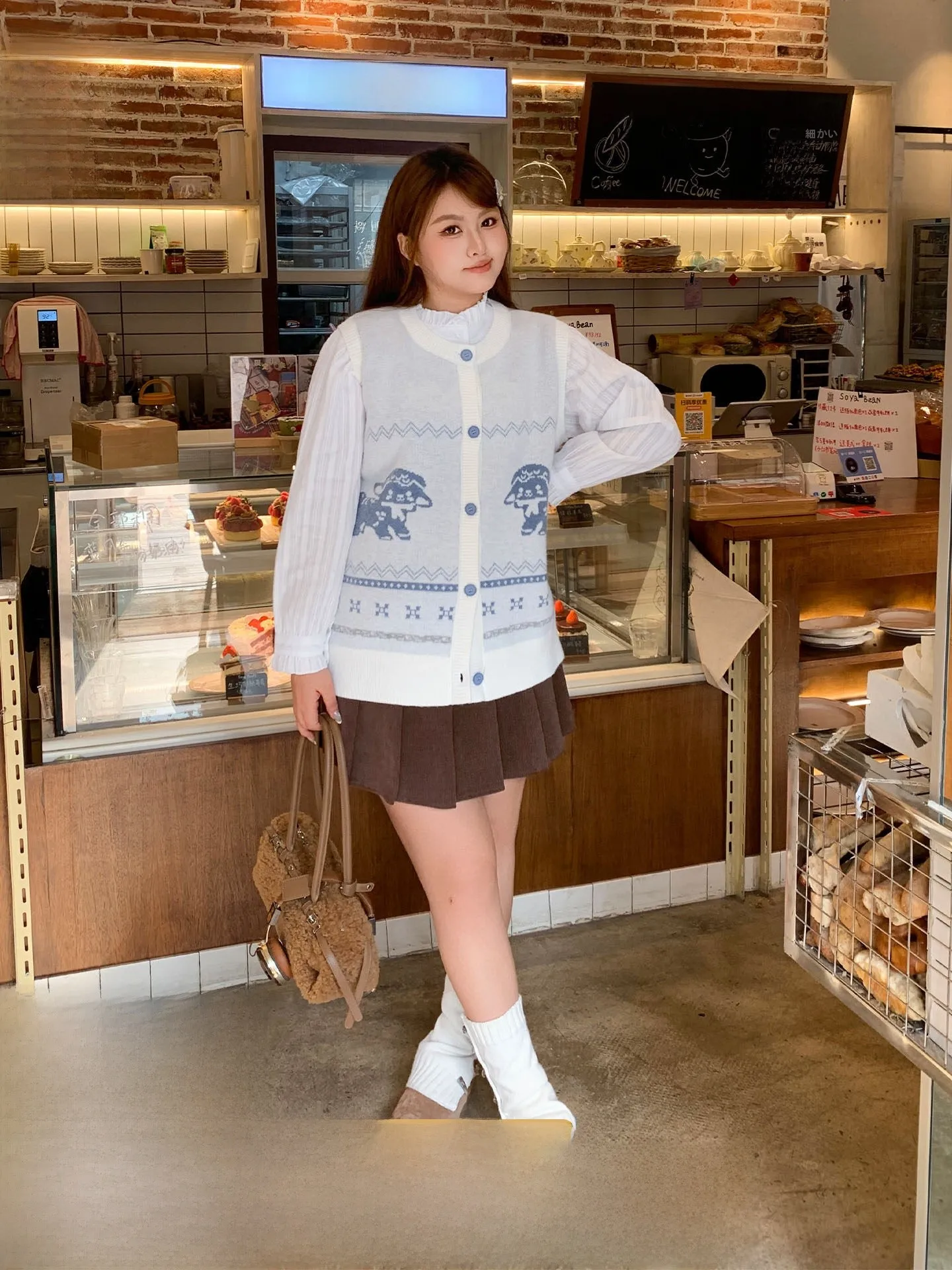 

YUZI Fi Roe Ретро вязаный открытый кардиган жилет женский милый свободный внутренняя одежда художественный большой размер женская мода осень зима