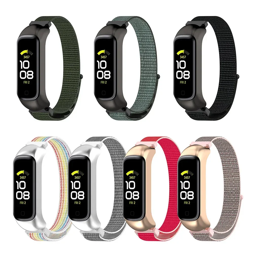 

Nylon Band Adjustable Watch Band with Protective Fram Replacement Band Strap Wristband for Samsung Galaxy Fit2 SM-R220