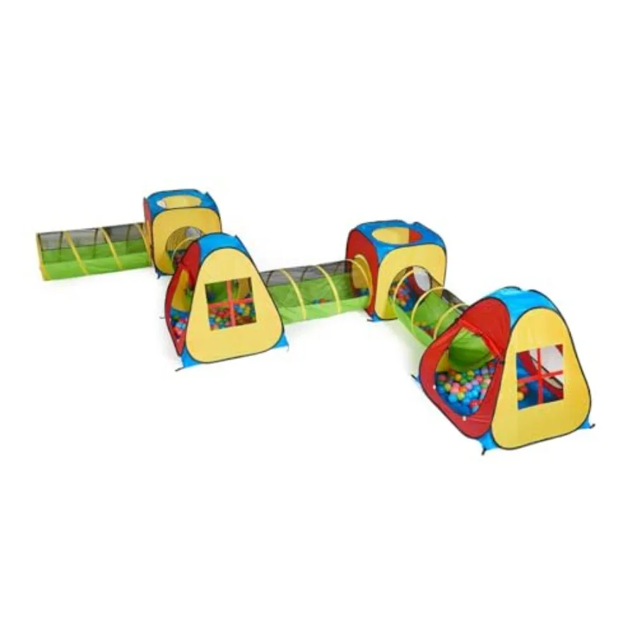 Casa de barraca infantil pop up 8 em 1 com 4 túneis, 4 barracas para meninos, meninas, bebês e crianças pequenas para uso interno e externo