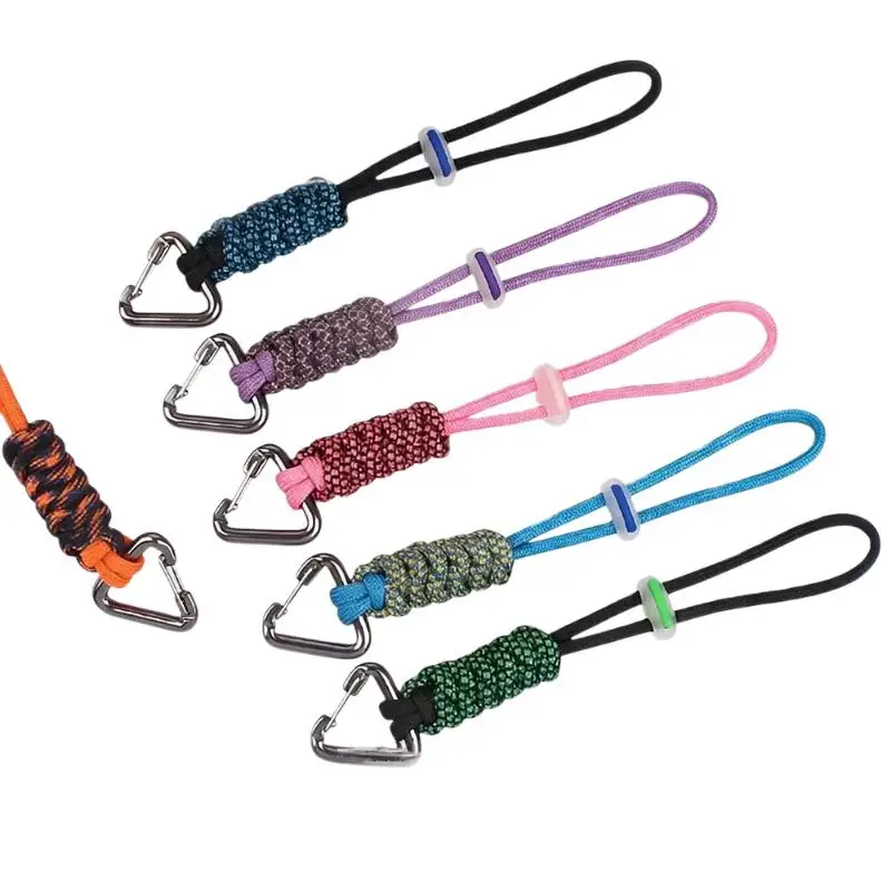 Handgeflochtener Regenschirmseil-Schlüsselanhänger für Herren, dreieckige Metallschnalle, Outdoor-EDC-Überlebensmesser-Lanyard, Schlüsselring, Paarschmuck – Detail 4